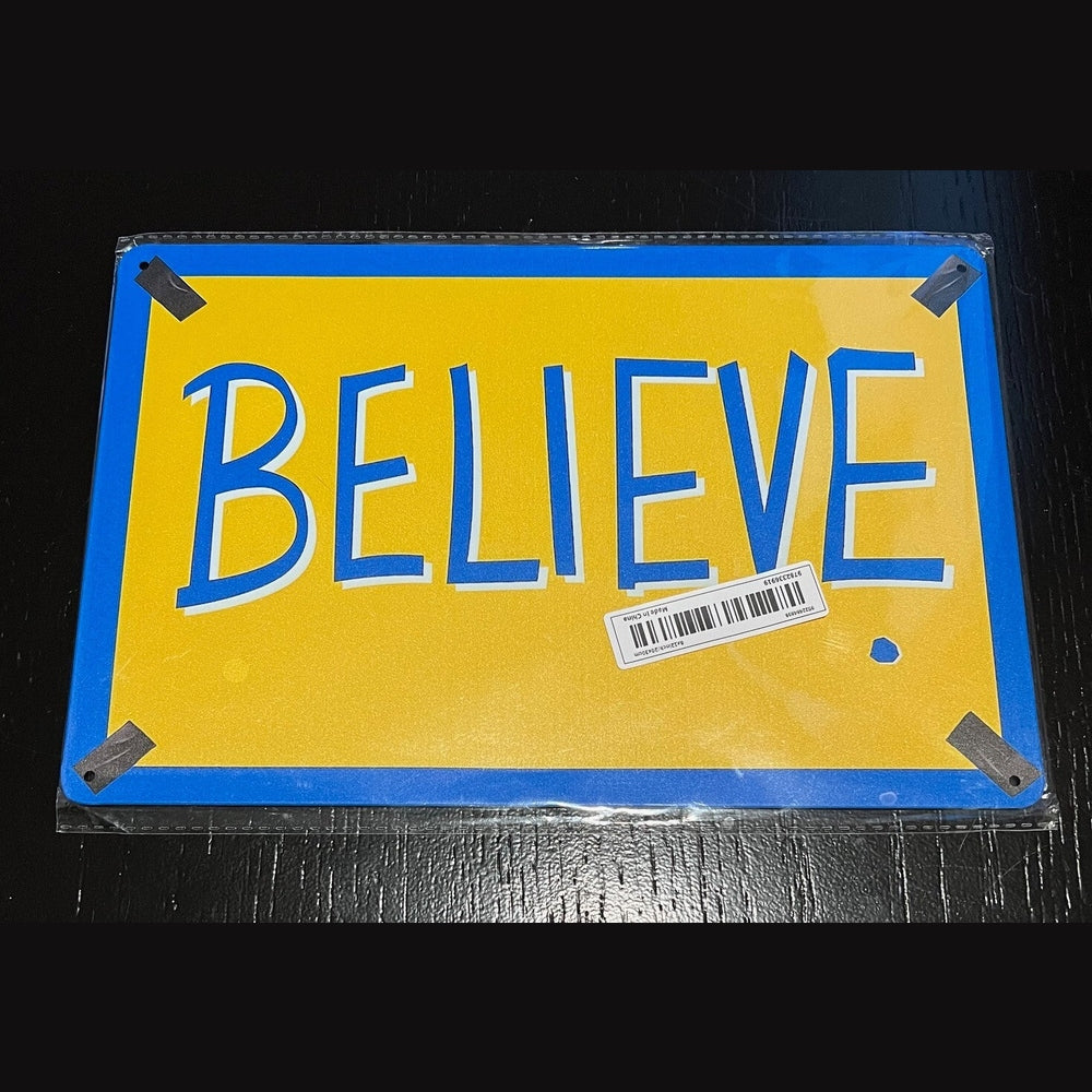 Believe metal sign, 12 x 8 Motivational Wall Art Decor For Ted Lasso Fans Home & Garden:Home Décor:Plaques & Signs Style Your Walls